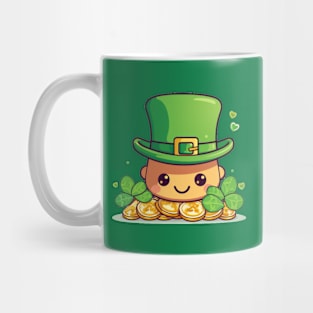 St Patricks day lucky day with shamrock and gold Mug